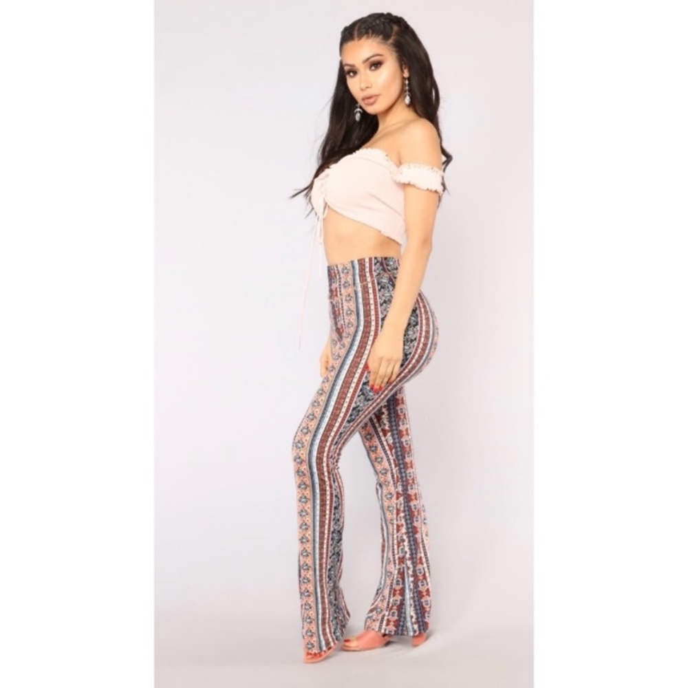 Fashion Nova | Soft Boho Lace Up Flare Pants